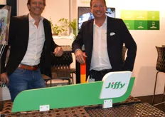 Dennis Colpa and Marcel Weering of Jiffy brought various types of substrate to Gorinchem.